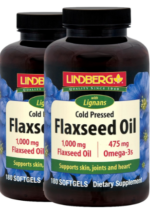 Flaxseed Oil with Lignans, 1000 mg, 180 Softgels, 2 Bottles