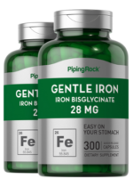 Gentle Iron (Iron Bisglycinate), 28 mg, 300 Quick Release Capsules, 2 Bottles