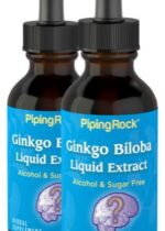 Ginkgo Biloba Liquid Extract Alcohol Free, 2 fl oz (59 mL) Dropper Bottle, 2 Bottles