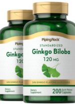 Ginkgo Biloba Standardized Extract, 120 mg, 200 Quick Release Capsules, 2 Bottles