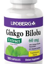 Ginkgo Biloba Standardized Extract, 60 mg, 180 Capsules