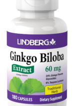 Ginkgo Biloba Standardized Extract, 60 mg, 180 Capsules