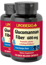 Glucomannan Fiber, 600 mg, 120 Quick Release Capsules, 2 Bottles