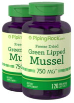 Green Lipped Mussel Freeze Dried from New Zealand, 750 mg, 120 Quick Release Capsules, 2 Bottles