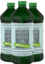 Hemp Seed Oil (Cold Pressed), 16 fl oz (473 mL) Bottles, 3 Bottles