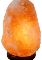 Himalayan Salt Lamp with Wood Base and Dimmer Switch, 5" x 5" x 8" Unit