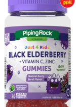 Kids Black Elderberry + Vitamin C, Zinc Gummies (Natural Berry Burst Flavour), 50 Vegan Gummies