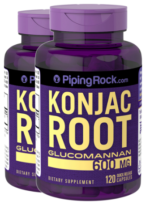 Konjac Root Fiber Glucomannan, 600 mg, 120 Quick Release Capsules, 2 Bottles