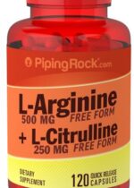 L-Arginine 500 mg & Citrulline 250 mg, 500/250 mg, 120 Quick Release Capsules