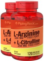 L-Arginine 500 mg & Citrulline 250 mg, 500/250 mg, 120 Quick Release Capsules, 2 Bottles
