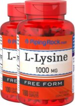 L-Lysine (Free Form), 1000 mg, 100 Coated Caplets, 2 Bottles