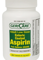 Low Dose Aspirin 81 mg Enteric Coated, 300 Enteric Coated Tablets