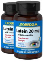 Lutein 20 mg with Zeaxanthin, 60 Softgels, 2 Bottles