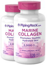 Marine Collagen 2000 mg (per serving) + Hyaluronic Acid, 120 Tablets, 2 Bottles