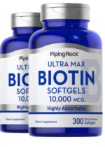 Max Biotin, 10,000 mcg, 300 Quick Release Softgels, 2 Bottles