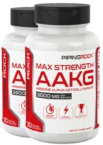 Max Strength AAKG Arginine Alpha-Ketoglutarate (Nitric Oxide Enhancer), 3600 mg (per serving), 90 Coated Caplets, 2 Bottles