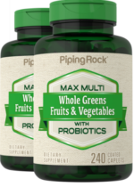 Max Whole Greens Fruits & Vegetables with Probiotics, 240 Coated Caplets, 2 Bottles