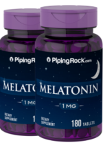 Melatonin, 1 mg, 180 Tablets, 2 Bottles