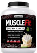 MuscleFit Protein Powder (Natural Fudgy Triple Vanilla Brownie), 5 lb (2.268 kg)