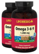Omega 3-6-9 Fish, Flax & Borage, 1200 mg, 180 Quick Release Softgels, 2 Bottles
