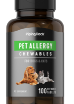 Pet Allergy for Dogs & Cats, 100 Chewable Tablets