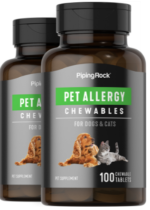 Pet Allergy for Dogs & Cats, 100 Chewable Tablets, 2 Bottles