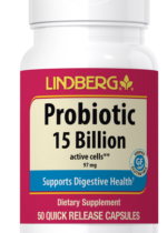 Probiotic 14 Strains 15 Billion Active Cells plus Prebiotic, 50 Quick Release Capsules