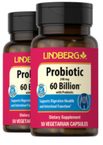 Probiotic 60 Billion with Prebiotic, 50 Vegetarian Capsules, 2 Bottles
