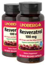 Resveratrol, 100 mg, 120 Capsules, 2 Bottles