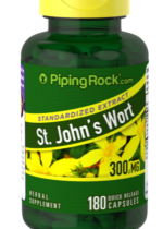 St. John's Wort 0.3% hypericin (Standardized Extract), 300 mg, 180 Quick Release Capsules