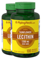 Sunflower Lecithin - NON GMO, 1200 mg, 100 Quick Release Softgels, 2 Bottles