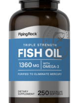 Triple Strength Omega-3 Fish Oil 1,360 mg (with Omega-3), 250 Quick Release Softgels