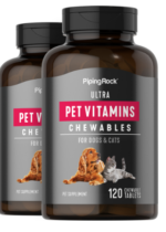 Ultra Pet Vitamins for Dogs & Cats, 120 Chewable Tablets, 2 Bottles