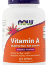 Vitamin A (Fish Oil), 25000 IU, 250 Softgels
