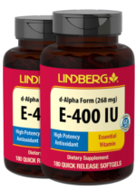 Vitamin E-400 IU (d-Alpha Tocopherol), 180 Quick Release Softgels, 2 Bottles