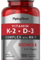 Vitamin K-2 Complex 800 mcg with D, 180 Quick Release Capsules