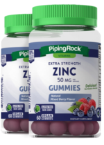 Zinc Gummies (Natural Mixed Berry), 50 mg (per serving), 60 Vegan Gummies, 2 Bottles