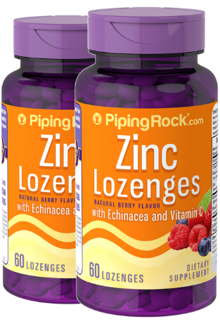 Zinc Lozenges with Echinacea & C (Natural Berry Flavor), 60 Lozenges, 2 Bottles
