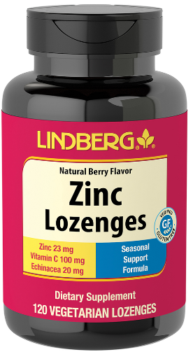Zinc Lozenges with Vitamin C (Natural Berry), 120 Lozenges