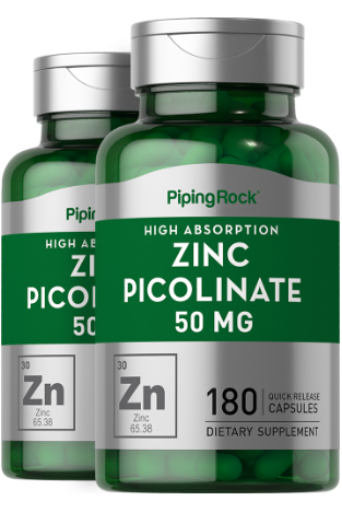 Zinc Picolinate (High Absorption Zinc), 50 mg, 180 Quick Release Capsules, 2 Bottles